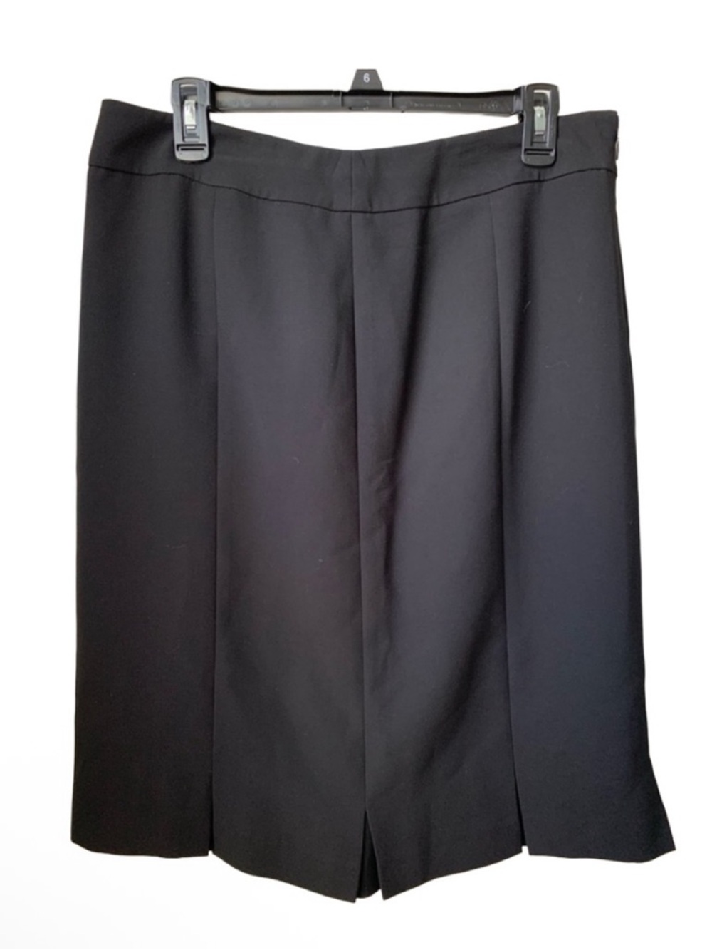 JONES STUDIO Women’s Black Lined Back Zipper Midi Skirt